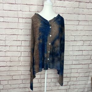 Coco + Carmen Tie Dye Button Down Shawl Like New One Size